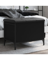 Banc de rangement noir 62x42x45 cm bois d'ingénierie | Mobilier & Déco