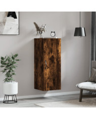 Armoire murale chêne fumé 34,5x34x90 cm bois d'ingénierie | Mobilier & Déco