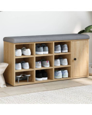 Banc à chaussures chêne sonoma 102x32x50 cm bois d'ingénierie | Mobilier & Déco