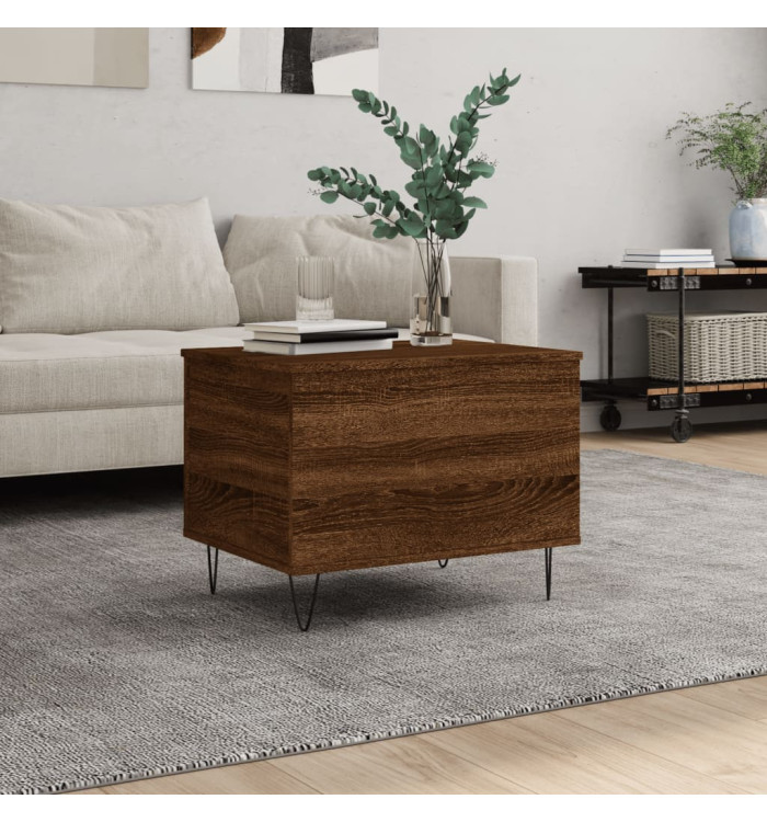 Table basse Chêne marron 60x44,5x45 cm Bois d'ingénierie | Mobilier & Déco