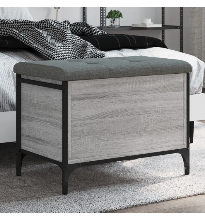 Banc de rangement sonoma gris 62x42x45 cm bois d'ingénierie | Mobilier & Déco