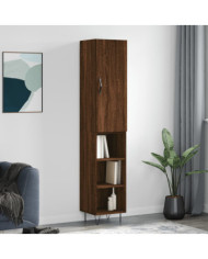 Buffet haut Chêne marron 34,5x34x180 cm Bois d'ingénierie | Mobilier & Déco