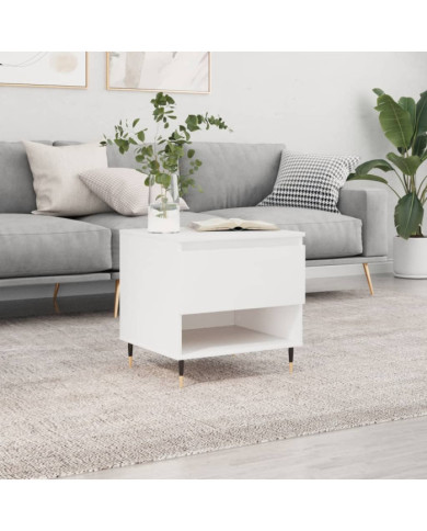 Table basse blanc 50x46x50 cm bois d’ingénierie | Mobilier & Déco