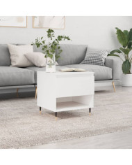 Table basse blanc 50x46x50 cm bois d’ingénierie | Mobilier & Déco