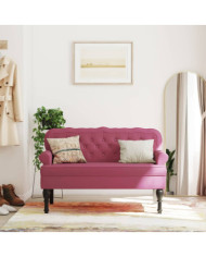 Banc avec dossier bordeaux 119,5x64,5x75 cm velours | Mobilier & Déco