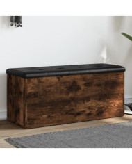 Banc de rangement chêne fumé 102x42x45 cm bois d'ingénierie | Mobilier & Déco