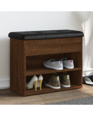 Banc à chaussures chêne marron 62x32x50 cm bois d'ingénierie | Mobilier & Déco