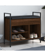 Banc à chaussures chêne marron 65,5x32x57,5cm bois d'ingénierie | Mobilier & Déco
