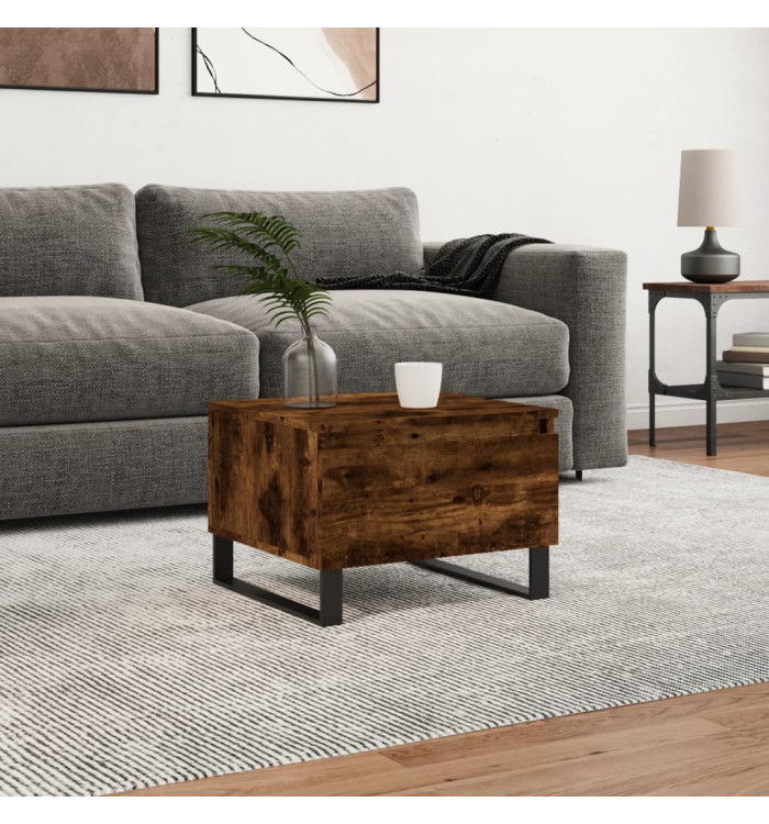 Table basse chêne fumé 50x46x35 cm bois d'ingénierie | Mobilier & Déco
