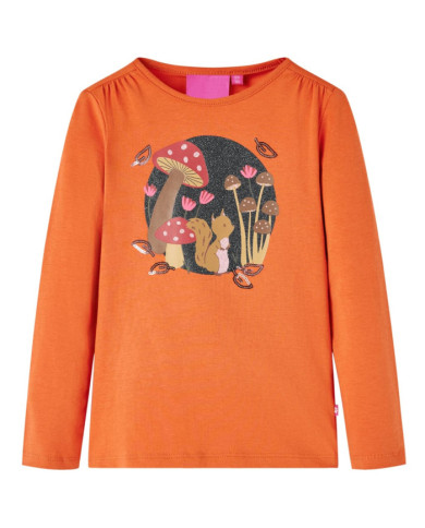 T-shirt enfants à manches longues orange brûlé 140 | Mobilier & Déco