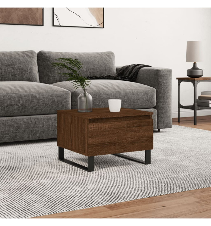 Table basse chêne marron 50x46x35 cm bois d'ingénierie | Mobilier & Déco