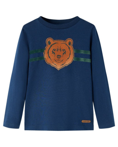 T-shirt enfants à manches longues bleu marine 104 | Mobilier & Déco