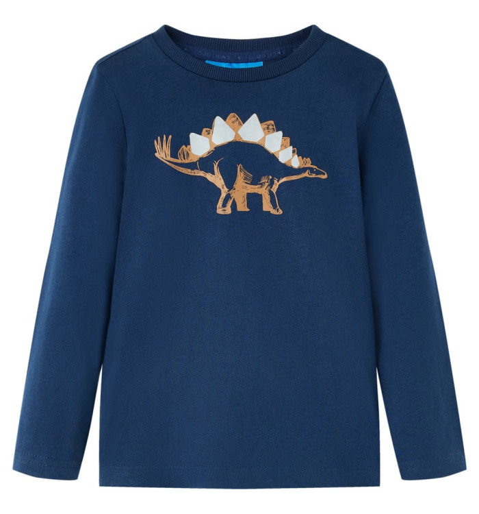 T-shirt enfants à manches longues bleu marine 116 | Mobilier & Déco