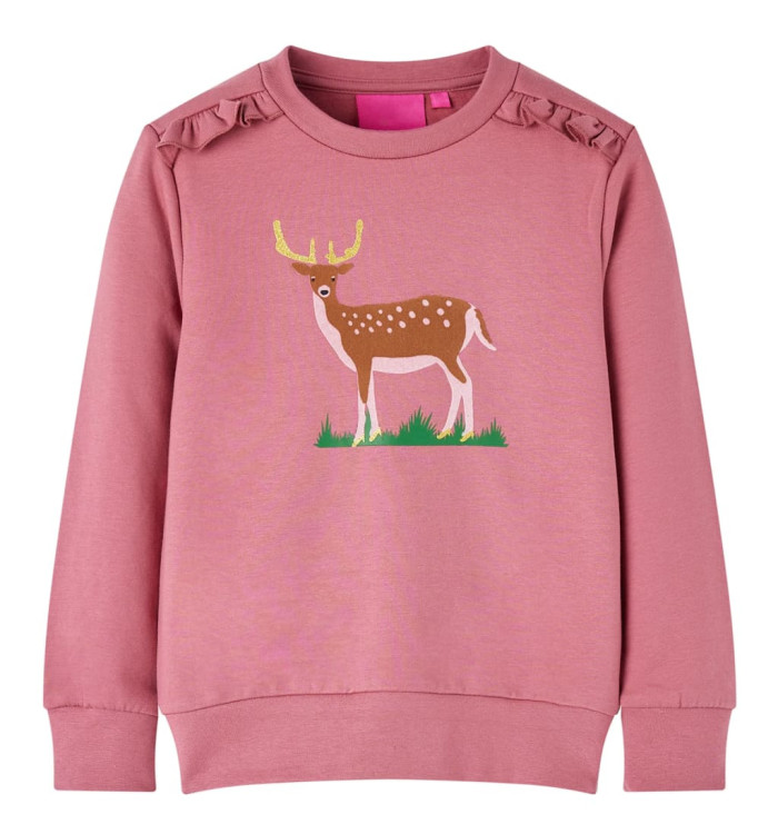 Sweatshirt pour enfants framboise 140 | Mobilier & Déco