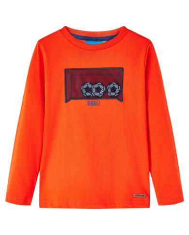 T-shirt enfants manches longues orange vif 128 | Mobilier & Déco