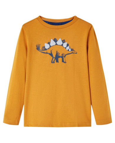 T-shirt enfants à manches longues ocre foncé 116 | Mobilier & Déco