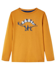 T-shirt enfants à manches longues ocre foncé 116 | Mobilier & Déco
