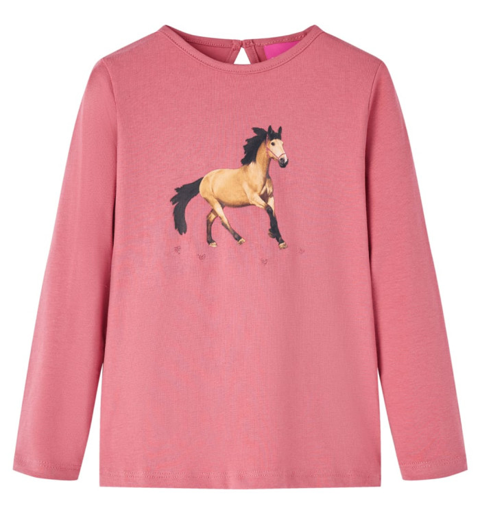T-shirt enfants à manches longues rose vieux 116 | Mobilier & Déco