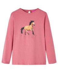 T-shirt enfants à manches longues rose vieux 116 | Mobilier & Déco