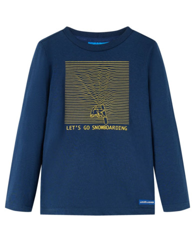 T-shirt enfants manches longues bleu marine 140 | Mobilier & Déco
