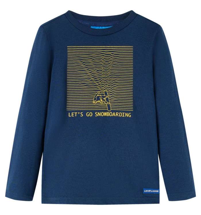 T-shirt enfants manches longues bleu marine 140 | Mobilier & Déco
