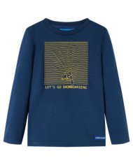 T-shirt enfants manches longues bleu marine 140 | Mobilier & Déco