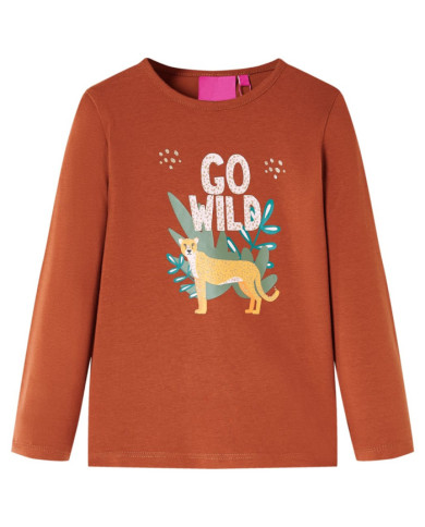 T-shirt enfants à manches longues cognac 104 | Mobilier & Déco