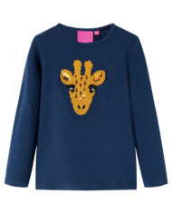 T-shirt enfants à manches longues bleu marine 104 | Mobilier & Déco