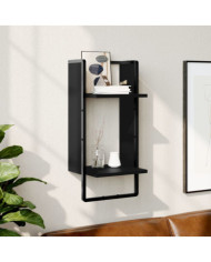 Étagère murale avec barre noir 30x25x65 cm | Mobilier & Déco