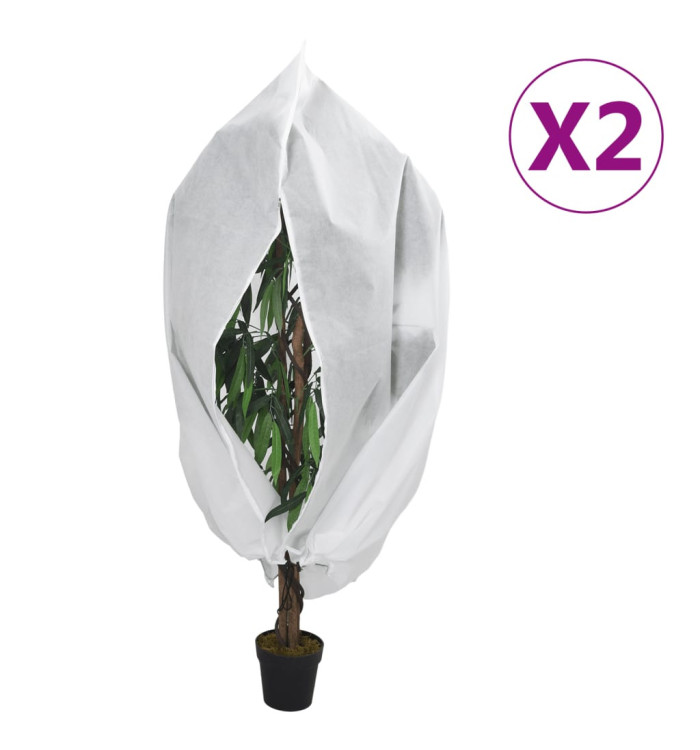 Housses de protection pour plantes avec fermeture éclair 2 pcs | Mobilier & Déco