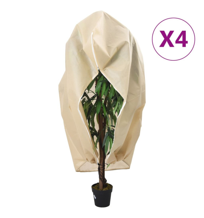 Housses de protection pour plantes avec fermeture éclair 4 pcs | Mobilier & Déco