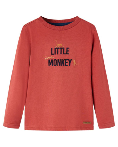 T-shirt enfants à manches longues rouge brûlé 116 | Mobilier & Déco