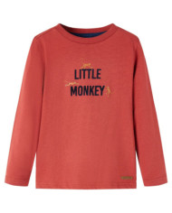 T-shirt enfants à manches longues rouge brûlé 116 | Mobilier & Déco