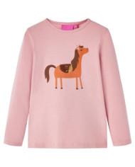T-shirt enfants à manches longues rose clair 104 | Mobilier & Déco