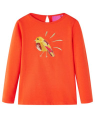 T-shirt enfants à manches longues orange foncé 104 | Mobilier & Déco