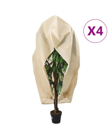 Housses de protection pour plantes avec fermeture éclair 4 pcs | Mobilier & Déco