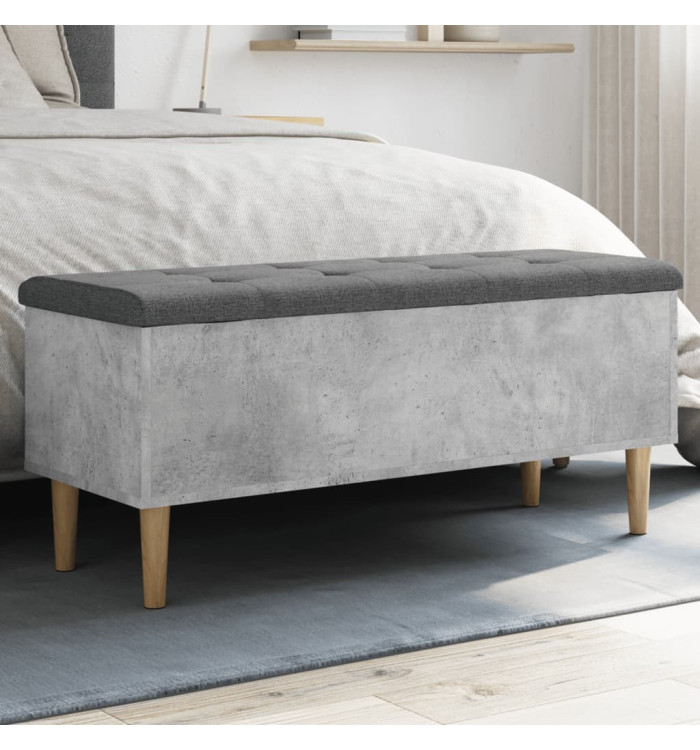 Banc de rangement gris béton 102x42x46 cm bois d'ingénierie | Mobilier & Déco