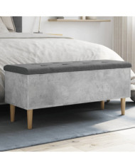 Banc de rangement gris béton 102x42x46 cm bois d'ingénierie | Mobilier & Déco