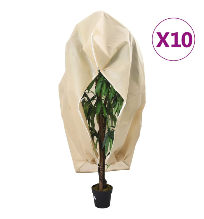 Housses de protection pour plantes avec fermeture éclair 10 pcs | Mobilier & Déco