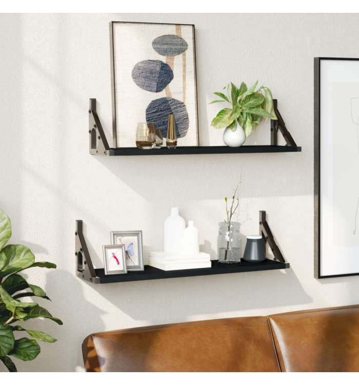 Étagères murales 2 pcs noir 60x15x15,5 cm | Mobilier & Déco