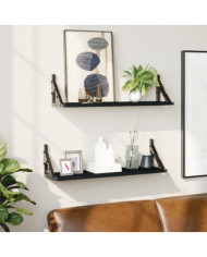 Étagères murales 2 pcs noir 60x15x15,5 cm | Mobilier & Déco