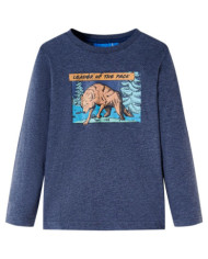 T-shirt enfants à manches longues mélange bleu foncé 92 | Mobilier & Déco