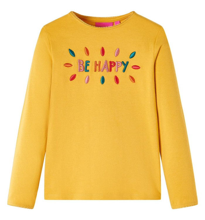 T-shirt enfants à manches longues ocre foncé 116 | Mobilier & Déco