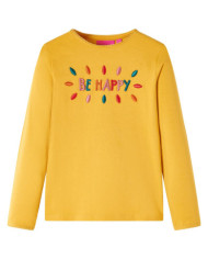 T-shirt enfants à manches longues ocre foncé 140 | Mobilier & Déco