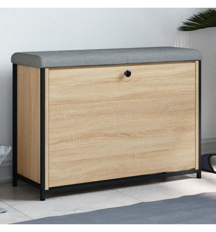 Banc à chaussures tiroir rabattable chêne sonoma 82x32x56 cm | Mobilier & Déco