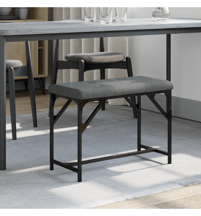 Banc à manger gris foncé 62x32x45 cm acier et tissu | Mobilier & Déco