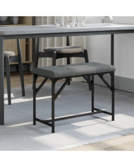 Banc à manger gris foncé 62x32x45 cm acier et tissu | Mobilier & Déco