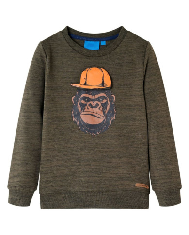 Sweatshirt pour enfants kaki foncé mélangé 128 | Mobilier & Déco