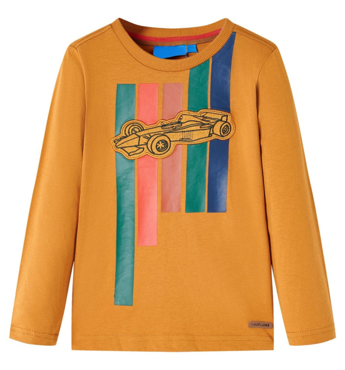 T-shirt enfant manches longues ocre foncé 92 | Mobilier & Déco