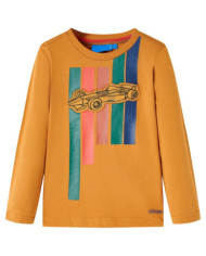 T-shirt enfant manches longues ocre foncé 92 | Mobilier & Déco